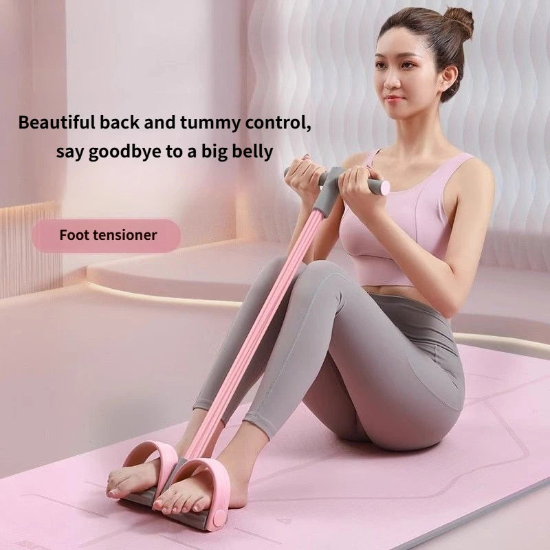 Resistance Bands 4-Tube Yoga Pedal Puller Resistance Band Elastic Pull Rope Fitness Equipment for Abdomen Waist Arm Training
