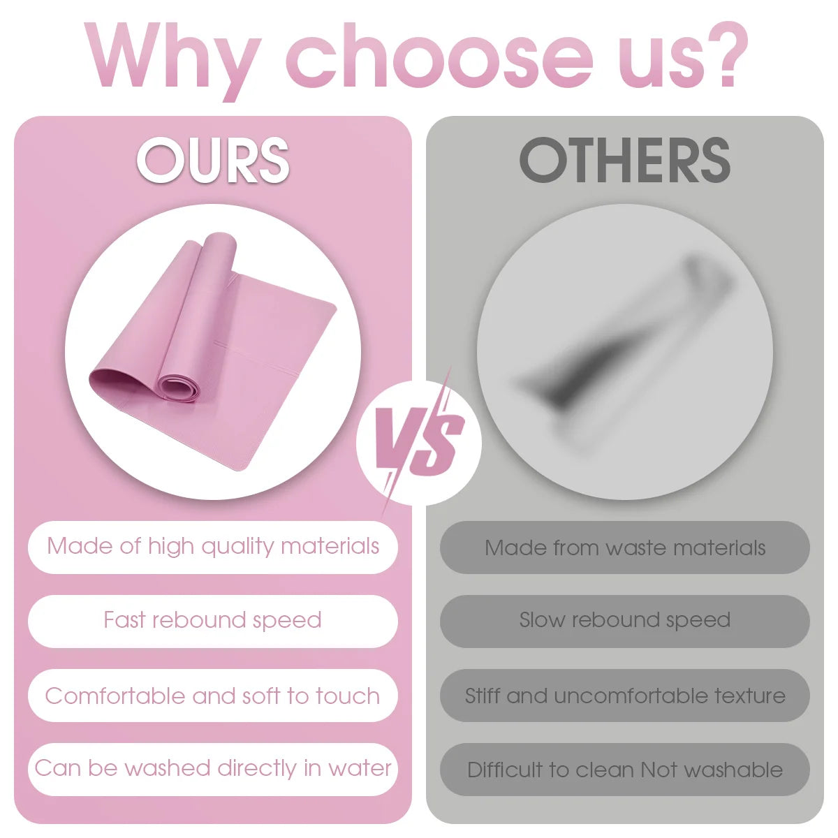 Pink Foldable Yoga Mat