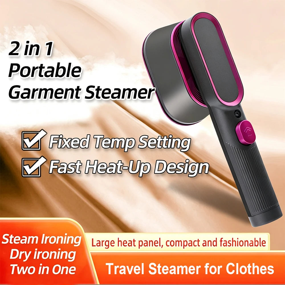 Portable Handheld Garment Steamer, Clothes Travel Steamer & Dry Iron