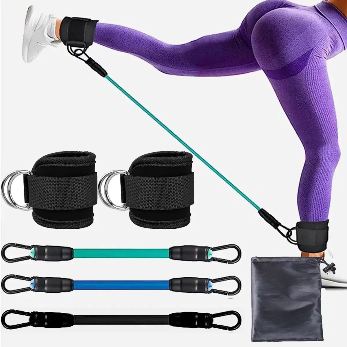 Adjustable Pilates Fitness Stick Yoga Rod Stretch Back Trainer Pull-up Home Tension Rope