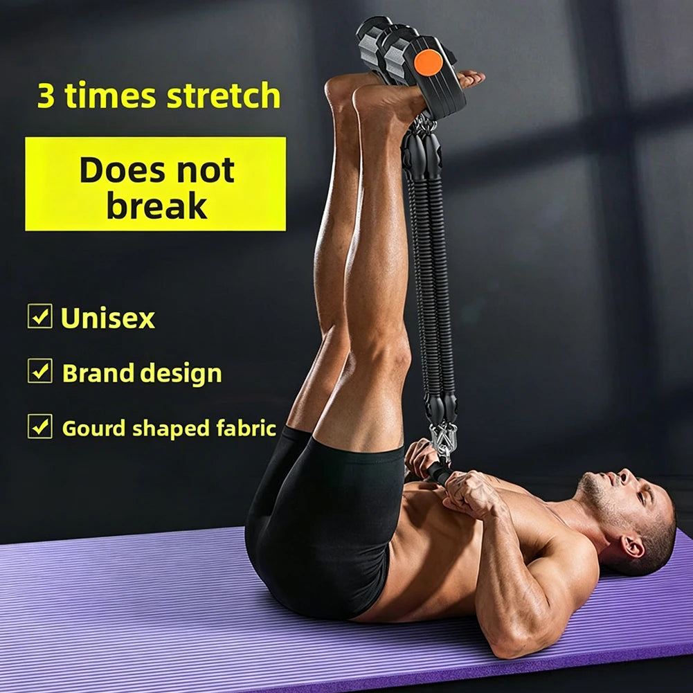 Foot Press Resistance Band,4-Tube Foot Pedal Exerciser,Sit-Up Assistant Device For Home,Pedal Resistance Band For Abs Workout