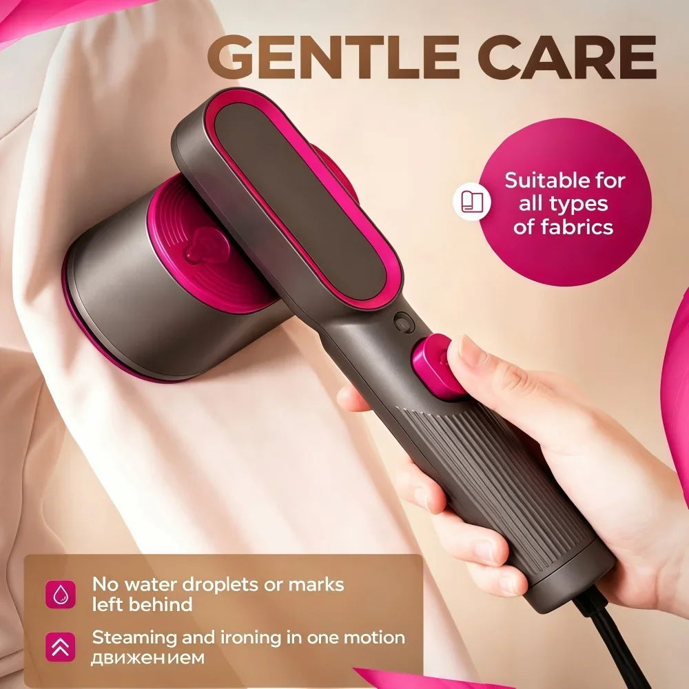 Portable Handheld Garment Steamer, Clothes Travel Steamer & Dry Iron
