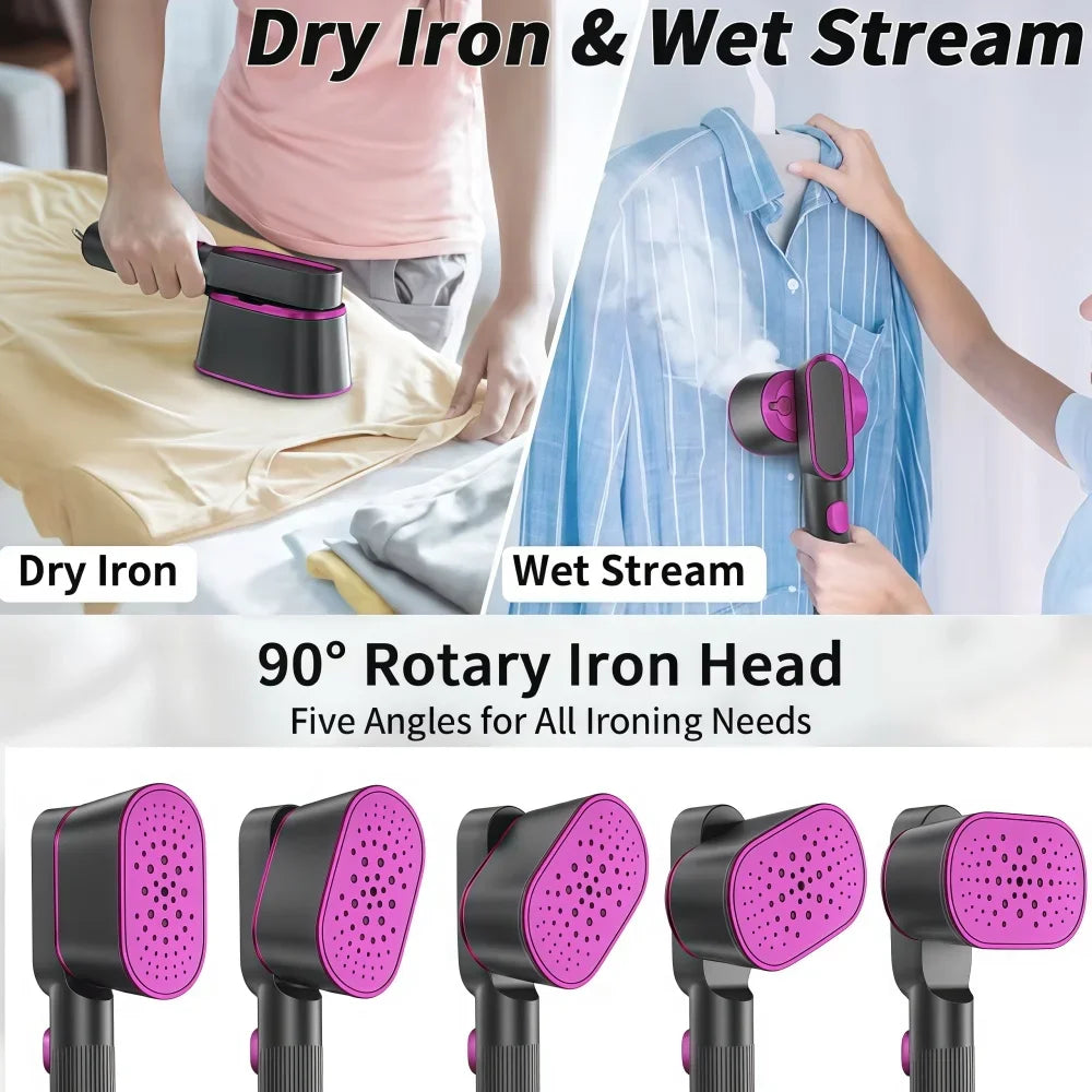 Portable Handheld Garment Steamer, Clothes Travel Steamer & Dry Iron